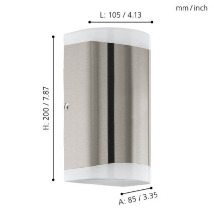 Eglo - LED Buitenwandlamp 2xGU10/4,6W/230V IP44