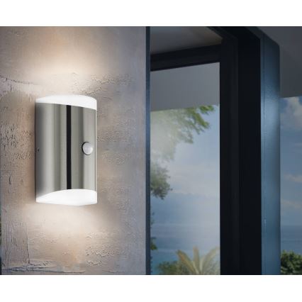 Eglo - Applique murale d'extérieur LED avec détecteur 2xGU10/4,6W/230V