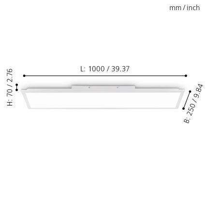 Eglo - Dimbaar LED Paneel LED/25W/230V 2700-5000K + afstandsbediening