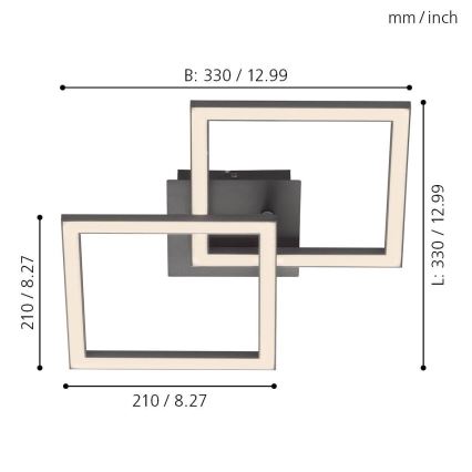 Eglo 75569 - Plafonnier LED PALMAVES LED/20,5W/230V