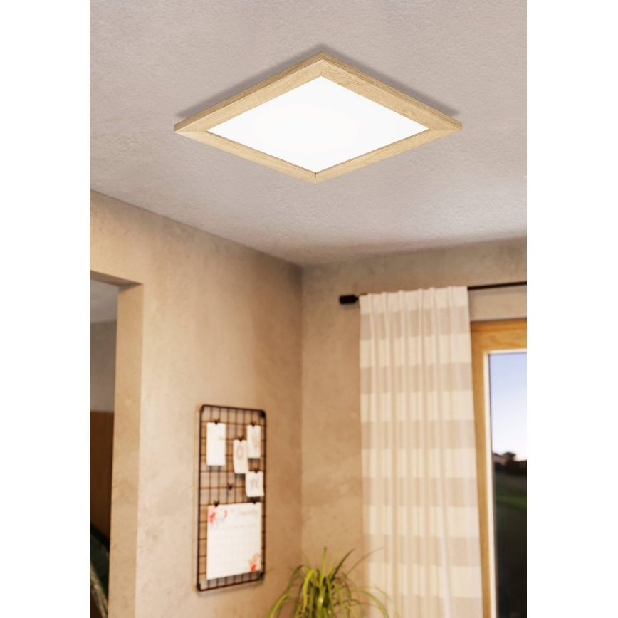 Eglo 75643 - LED plafondlamp CALEMAR LED/19W/230V 4000K 43,7x 43,7 cm bruin