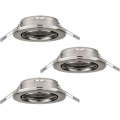 Eglo 75675 - LOT 3x Spot encastrable salle de bain AGULO 1xGU10/35W/230V IP23 chrome mat