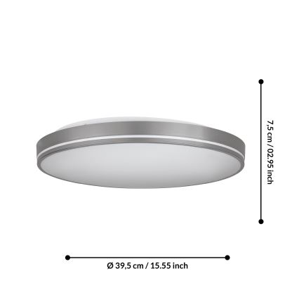 Eglo - Dimbare LED Plafondlamp LED/22W/230V 3000-6500K + afstandsbediening