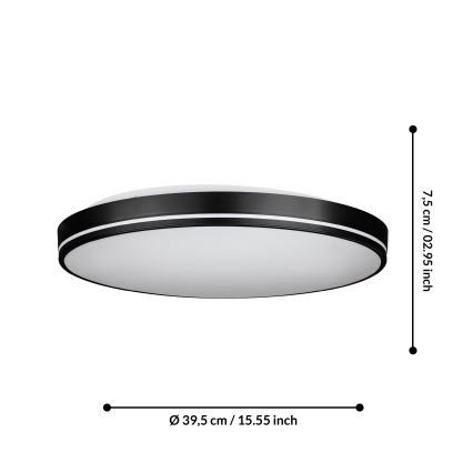 Eglo - Plafonnier à intensité variable LED/22W/230V 3000-6500K + Télécommande