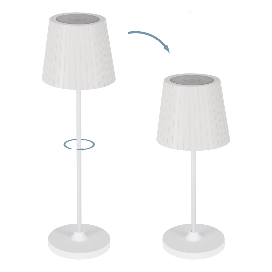 Eglo - Lampe de table extérieure rechargeable à LED dimmable/LED/3,8W/5V 2400/3000/4000K 2000 mAh IP44 blanche