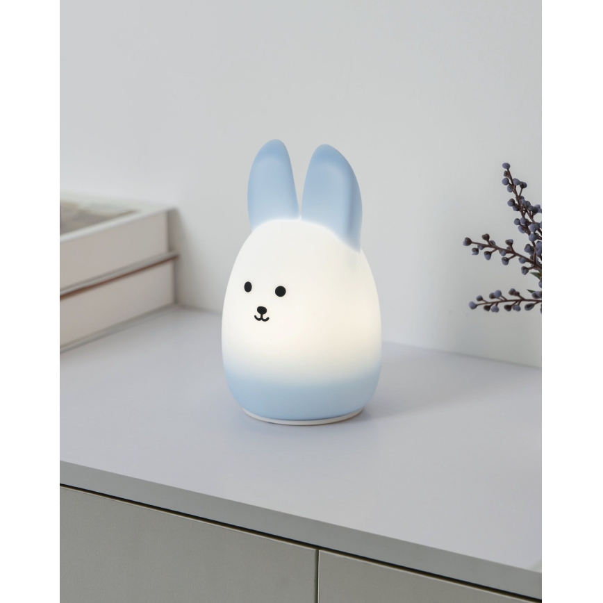 Eglo - Veilleuse tactile rechargeable LED RGBW pour enfants 5W/5V 1200 mAh, motif lapin