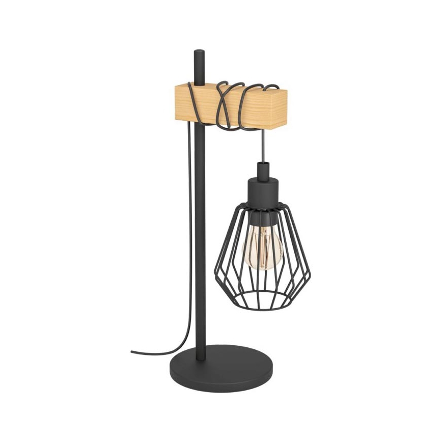 Eglo 780173 - Tafellamp TABODI 1xE27/40W/230V grenen/zwart