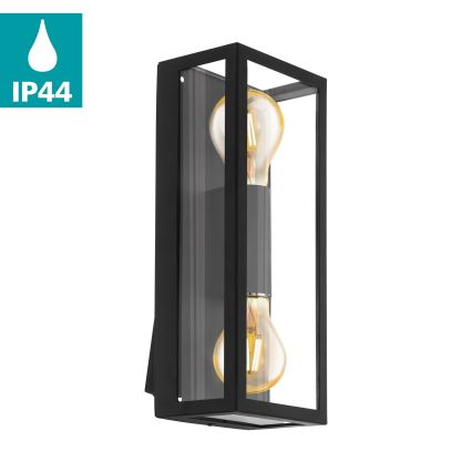 Eglo 780426 - Wandlamp voor buiten ALGECIRAS 2xE27/60W/230V IP44 zwart