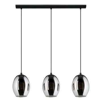 Eglo 780481 - Hanglamp aan kabel CADAQUES 3xE27/40W/230V zwart/gerookt