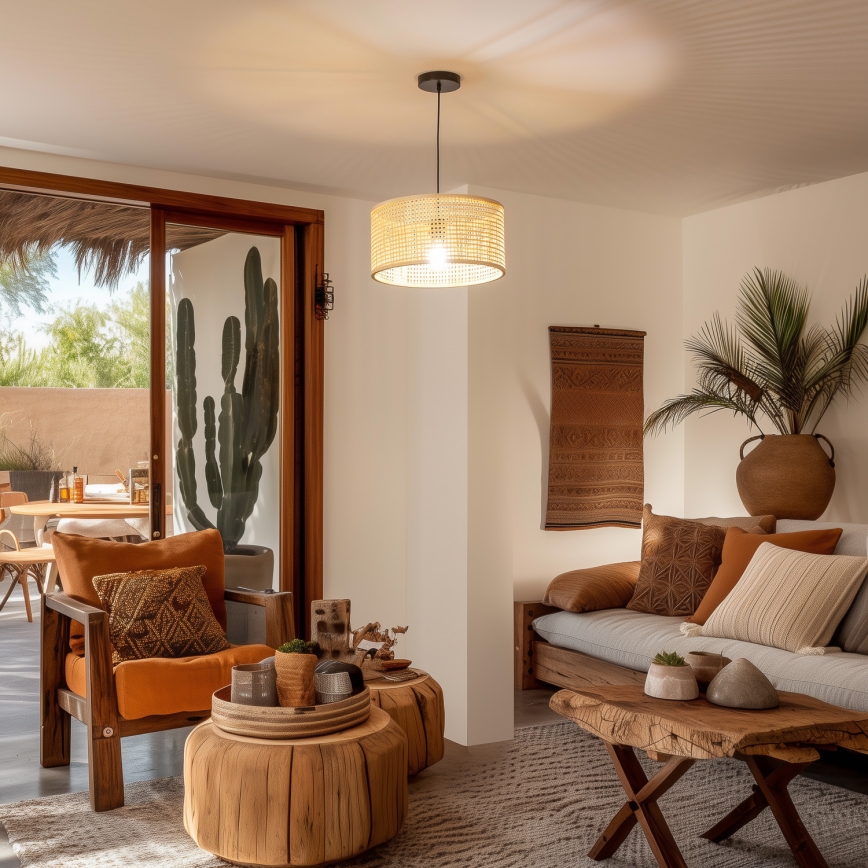 Eglo 781159 - Abat-jour de rechange pour le luminaire KERIA, Ø 25 cm, marron