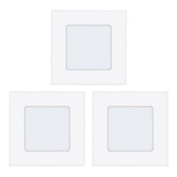 Eglo 78196 - Set van 3 LED-inbouwspots FUEVA, 2,7W, 230V, 8,5x8,5 cm