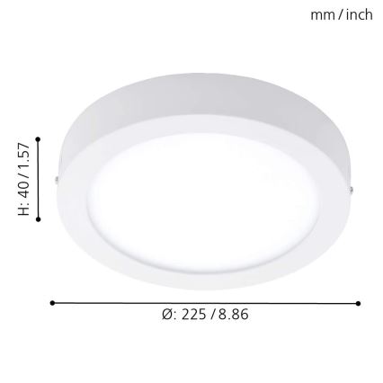 Eglo 78201 - Plafonnier LED FUEVA LED/16,5W/230V Ø 22,5 cm