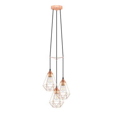 Eglo 78276 - Suspension sur câble BYRON 3xE27/60W/230V, finition cuivrée