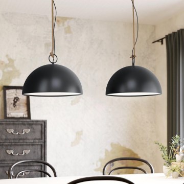 Eglo 78444 - Hanglamp aan een koord HODSOLL 2xE27/40W/230V zwart/bruin