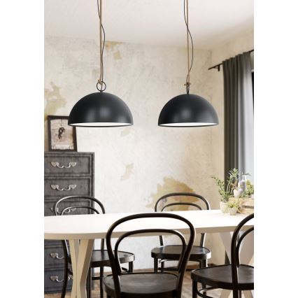 Eglo 78444 - Hanglamp aan een koord HODSOLL 2xE27/40W/230V zwart/bruin