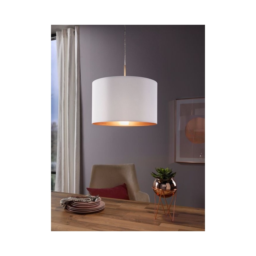 Eglo 78695 - Hanglamp aan een koord PASTERI 1xE27/60W/230V wit
