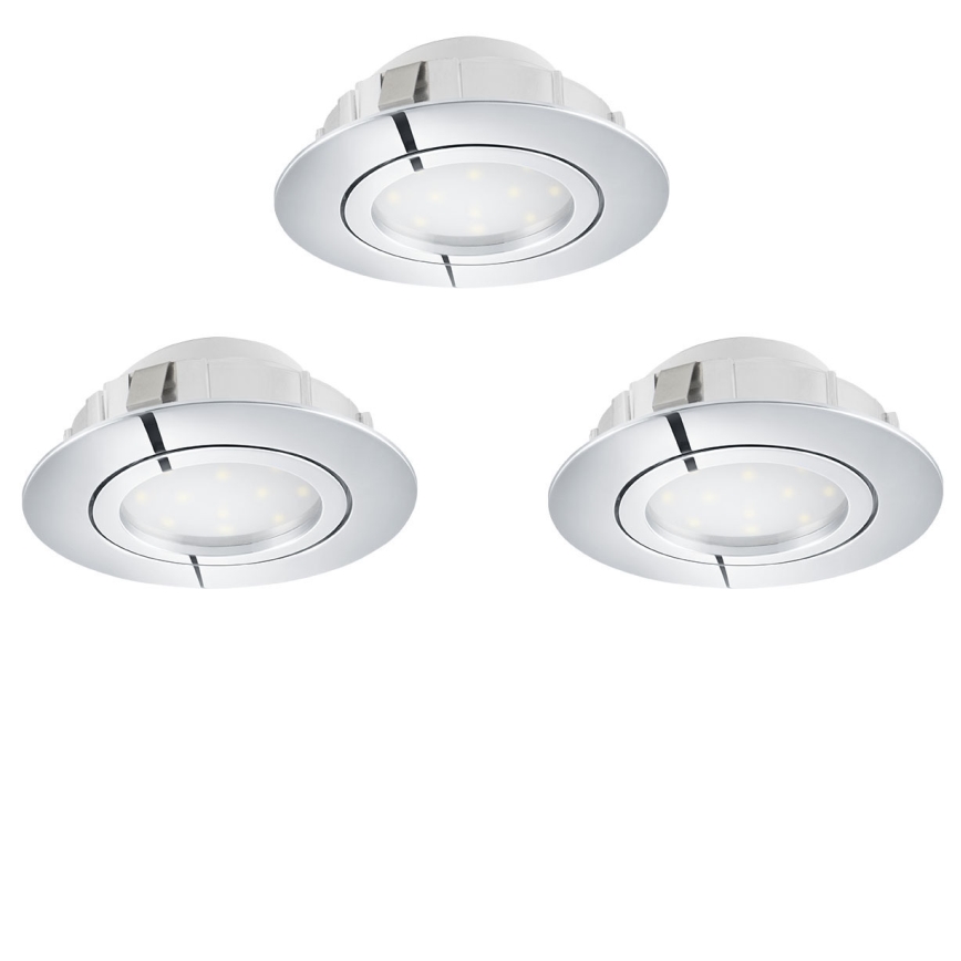 Eglo 78761 - SET 3x Dimbare LED hangende plafond verlichting PINEDA 1xLED/6W/230V 3000K glanzend chroom