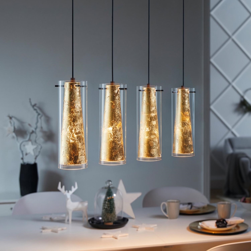 Eglo 79344 - Suspension filaire PINTO GOLD 4xE27/40W/230V doré