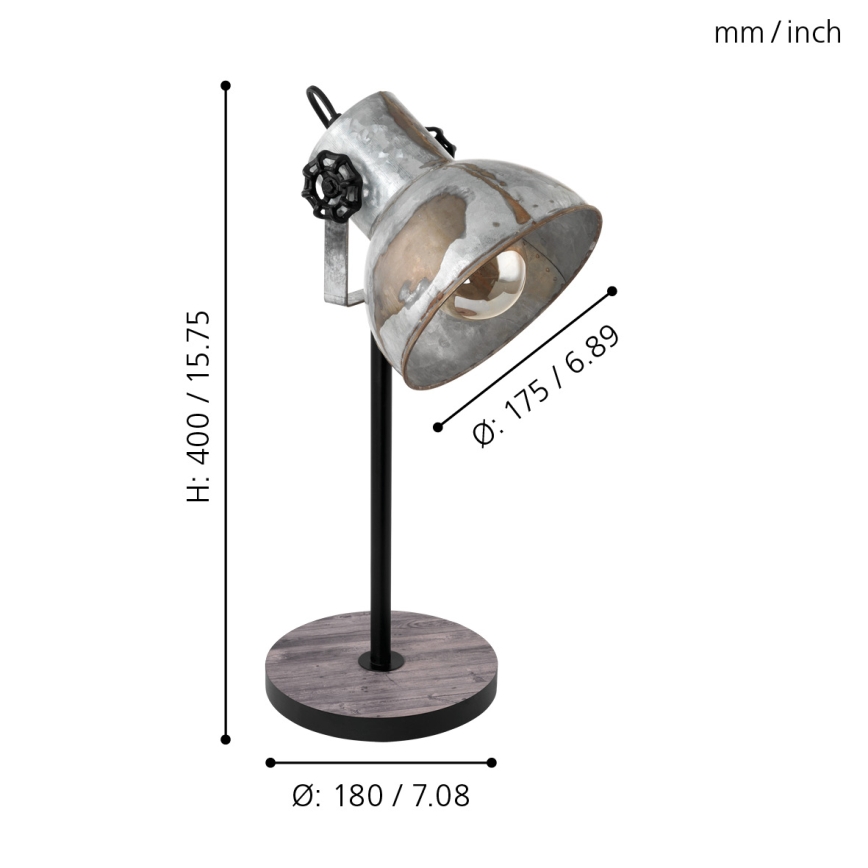Eglo 79365 - Lampe de table BARNSTAPLE 1xE27/40W/230V