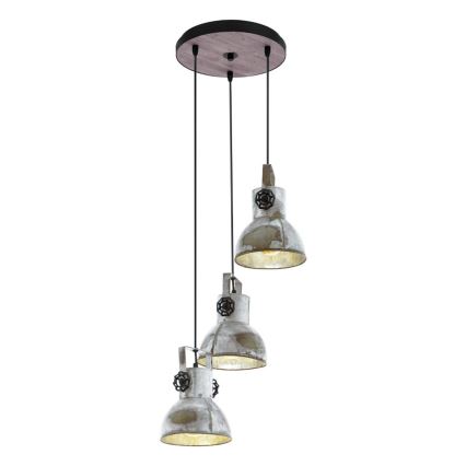 Eglo 79371 - Hanglamp aan kabel BARNSTAPLE 3xE27/40W/230V bruin/patina