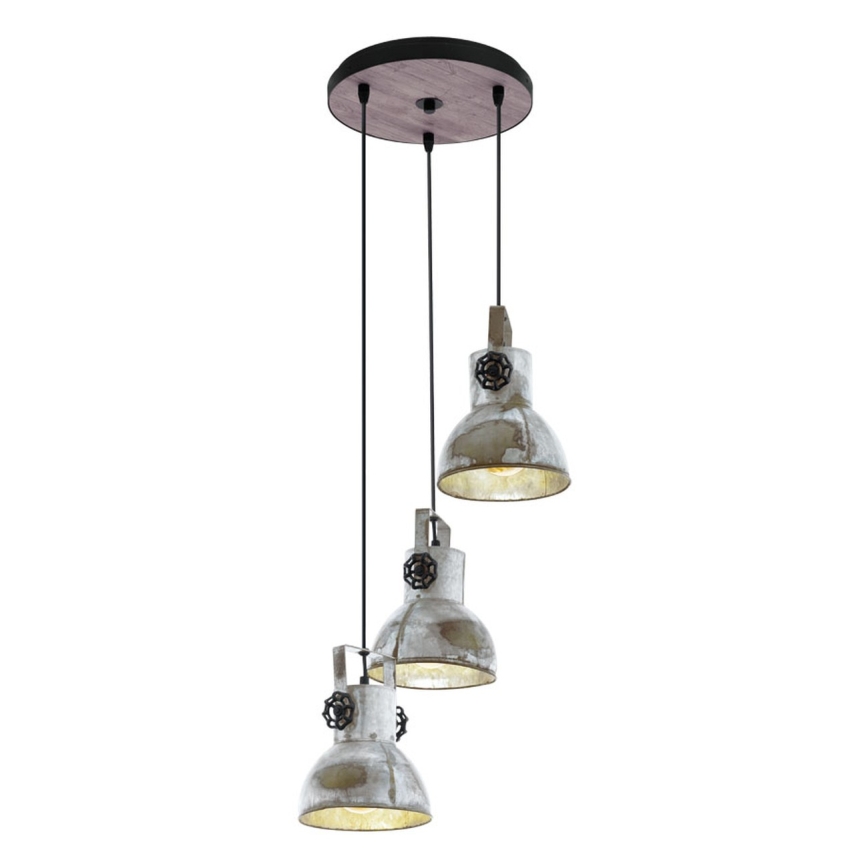 Eglo 79371 - Hanglamp aan kabel BARNSTAPLE 3xE27/40W/230V bruin/patina