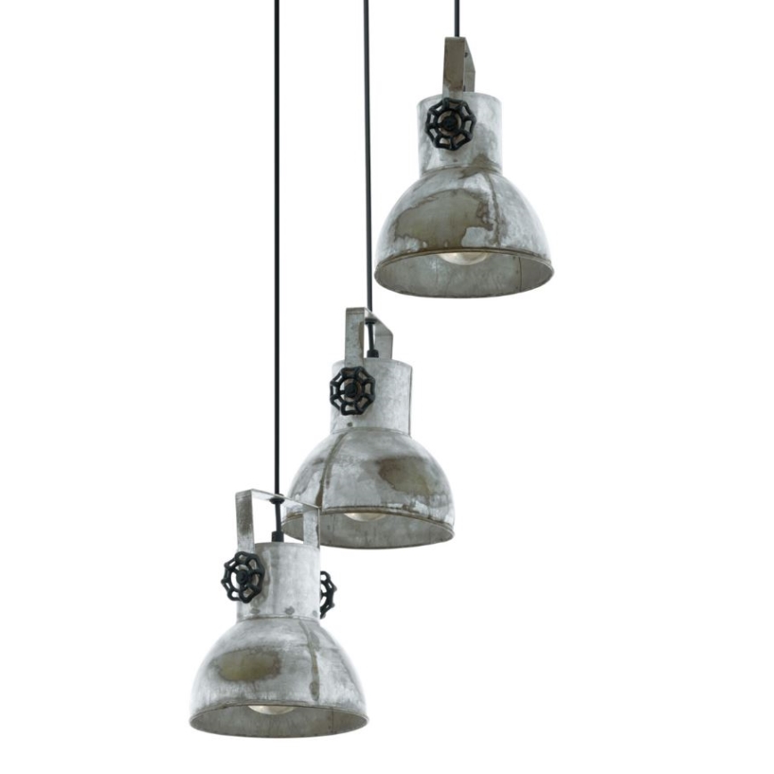 Eglo 79371 - Hanglamp aan kabel BARNSTAPLE 3xE27/40W/230V bruin/patina