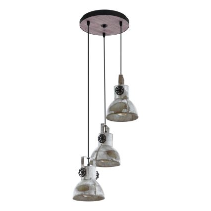 Eglo 79371 - Hanglamp aan kabel BARNSTAPLE 3xE27/40W/230V bruin/patina