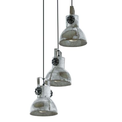 Eglo 79371 - Suspension sur câble BARNSTAPLE 3xE27/40W/230V marron/patiné