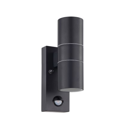 Eglo 79545- Applique murale LED extérieure avec détecteur ARAPONGAS 2xGU10/2,8W/230V IP44 noir