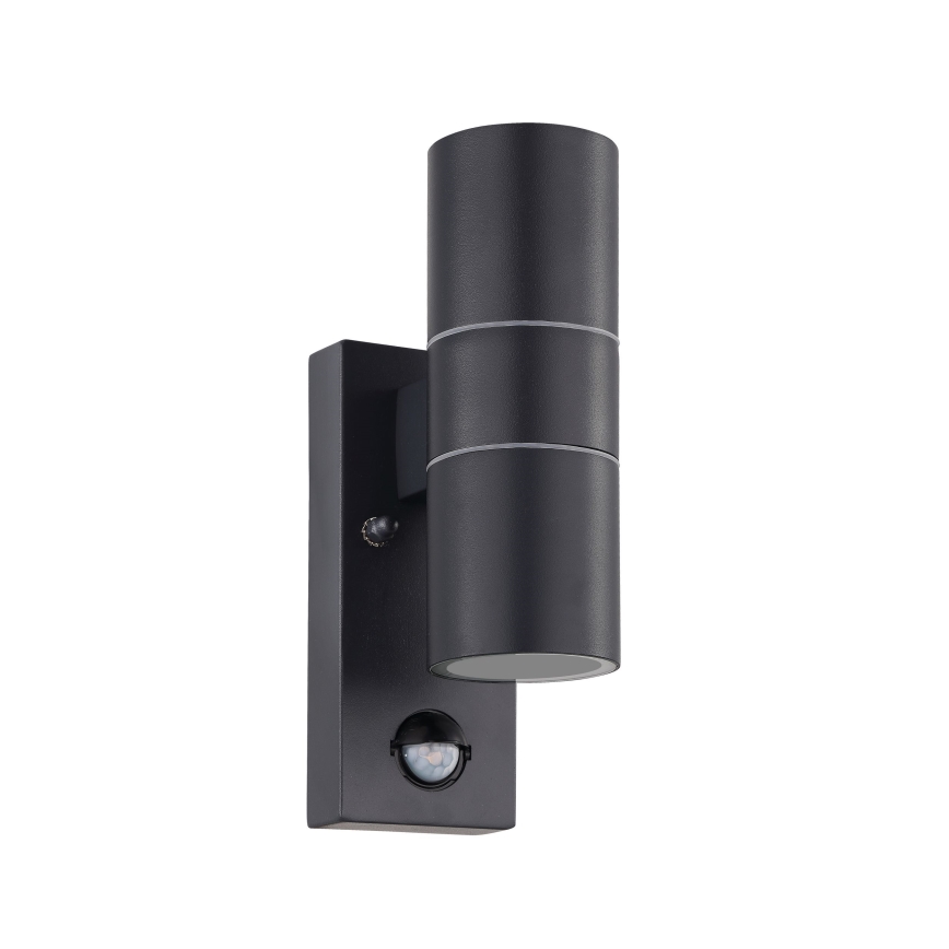 Eglo 79545- Applique murale LED extérieure avec détecteur ARAPONGAS 2xGU10/2,8W/230V IP44 noir