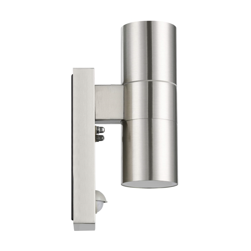 Eglo 79594- Applique murale LED extérieure avec détecteur ARAPONGAS 2xGU10/2,8W/230V IP44 chrome mat