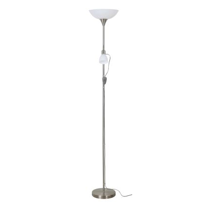 EGLO - Vloerlamp 1xE27/60W + 1xE14/25W mat chroom