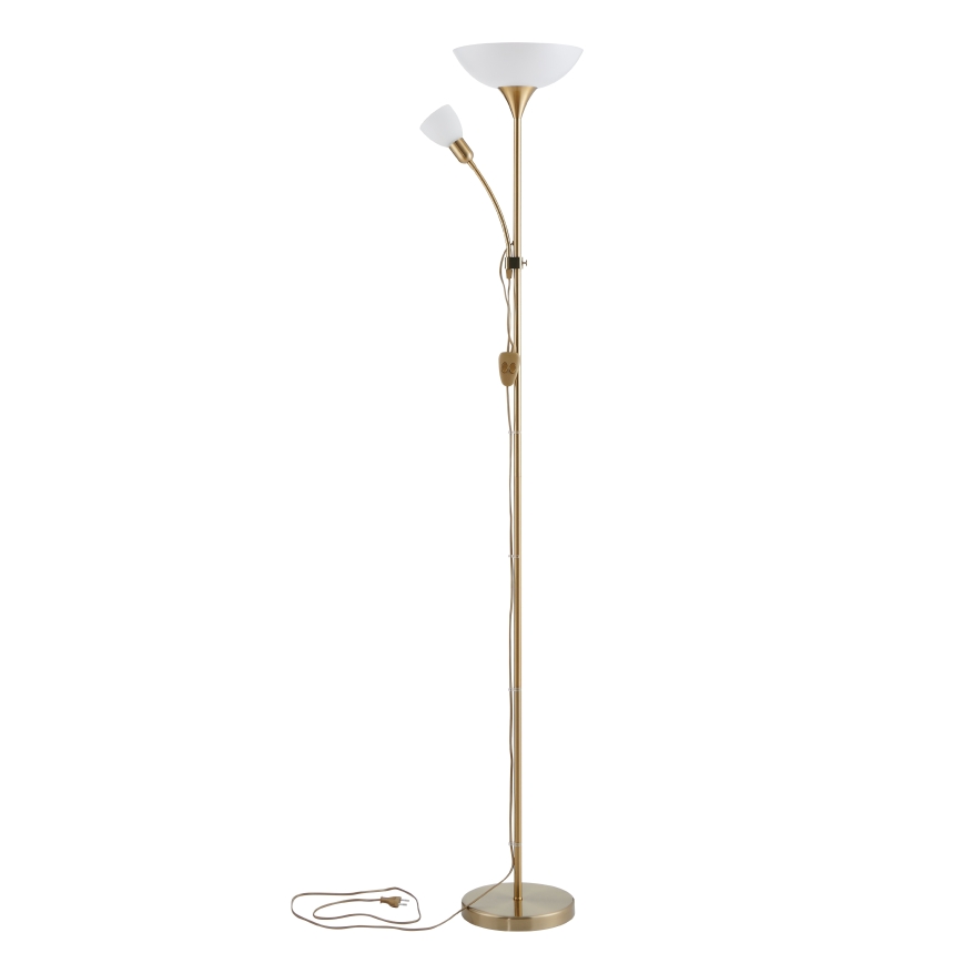 EGLO - Lampadaire 1xE27/60W + 1xE14/25W doré