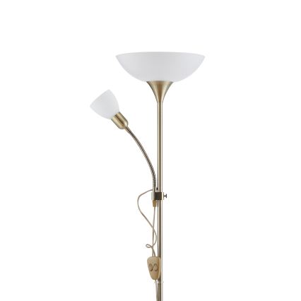 EGLO - Lampadaire 1xE27/60W + 1xE14/25W laiton