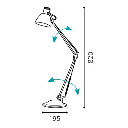 Eglo 82939 - Tafellamp TIME 1xE27/60W/230V