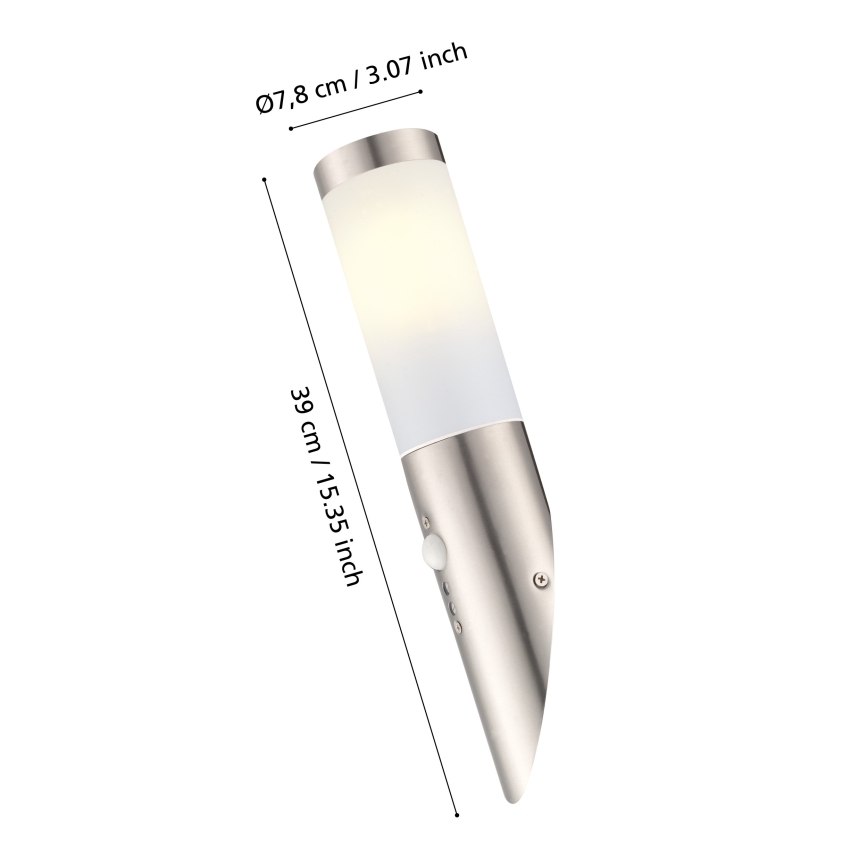 Eglo - Applique murale extérieure avec détecteur 1xE27/15W IP44