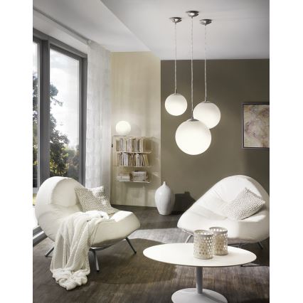 EGLO - Hanglamp aan een koord 1xE27/60W/230V diameter 25 cm wit