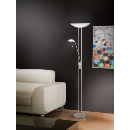 EGLO - Lampadaire à intensité variable BAYA 1xR7s/230W+1xG9/33W chrome mat