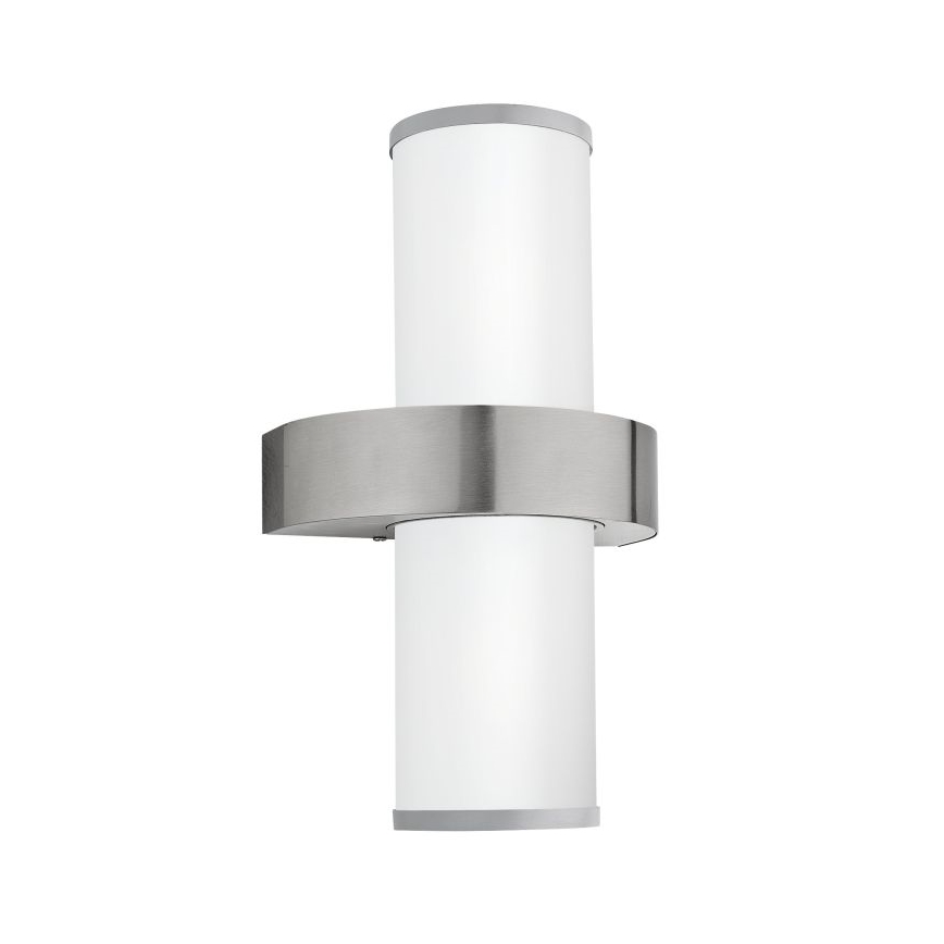 EGLO - Buiten wandlamp 2xE27/60W zilver / wit IP44