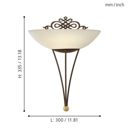 Eglo - Applique murale 1 x E27/60W marron antique / or