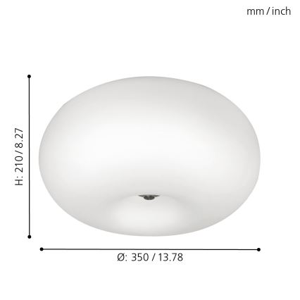 EGLO - Plafonnier OPTICA 2xE27/60W/230V verre opale d. 35 cm