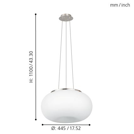 EGLO - Hanglamp aan een koord OPTICA 2xE27/60W diameter 45 cm