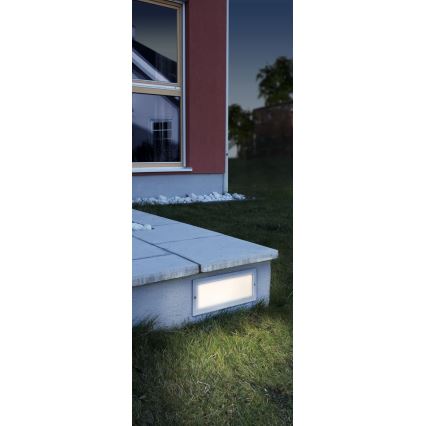 EGLO 88008 - Buiten inbouwarmatuur ZIMBA 1xE27/60W zilver/wit IP44