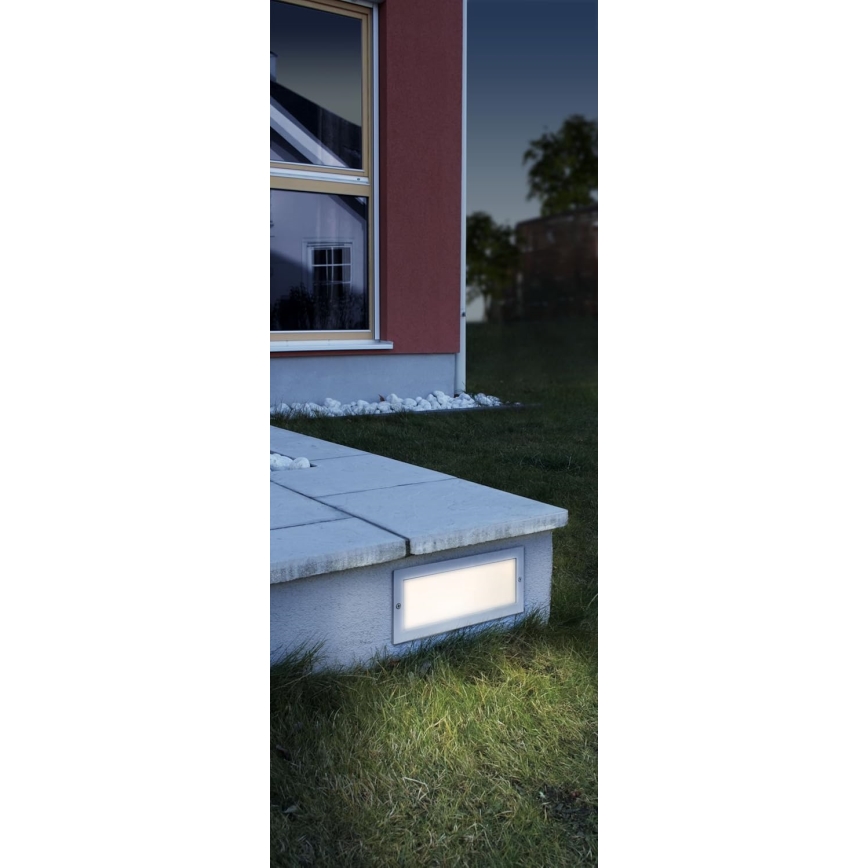 EGLO 88008 - Buiten inbouwarmatuur ZIMBA 1xE27/60W zilver/wit IP44