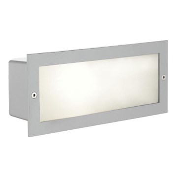 EGLO 88008 - Luminaire encastré d'extérieur ZIMBA 1xE27/60W argenté/blanc IP44