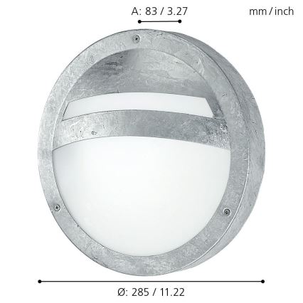 Eglo 88119 - Applique murale d'extérieur SEVILLA 1xE27/15W/230V IP44