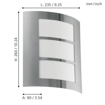 Eglo - Applique murale extérieur 1xE27/15W/230V IP44