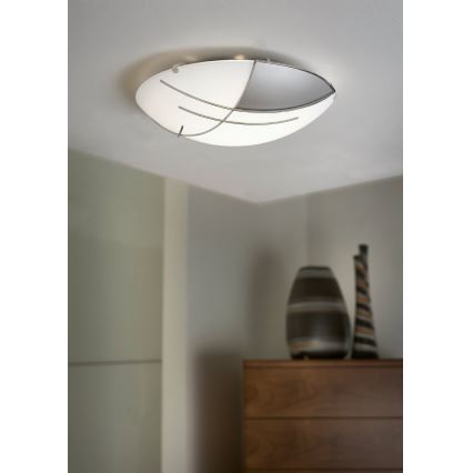 EGLO - Wandplafondverlichting 1 x E27/60W zilver / wit