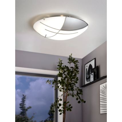 EGLO - Wandplafondverlichting 1 x E27/60W zilver / wit