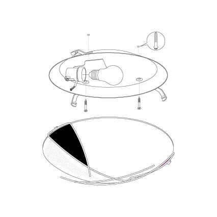 EGLO - Wandplafondverlichting 1 x E27/60W zilver / wit